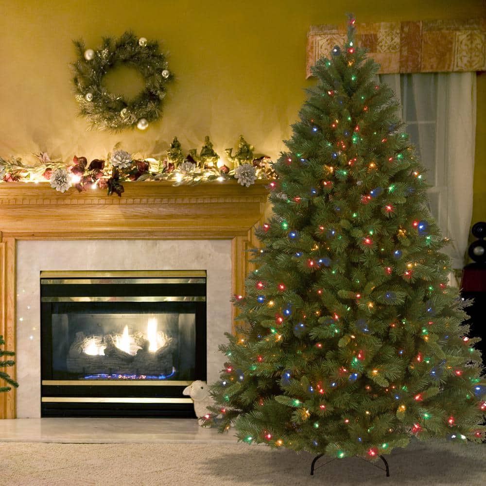 7-1/2 ft. Winchester Pine Hinged Artificial Christmas Tree with 500 Multicolor Lights - Hercitys