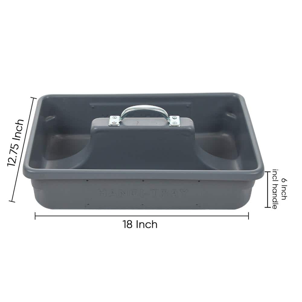 Professional Grade 18 in. Gray Polyethylene Tote Tray - Hercitys