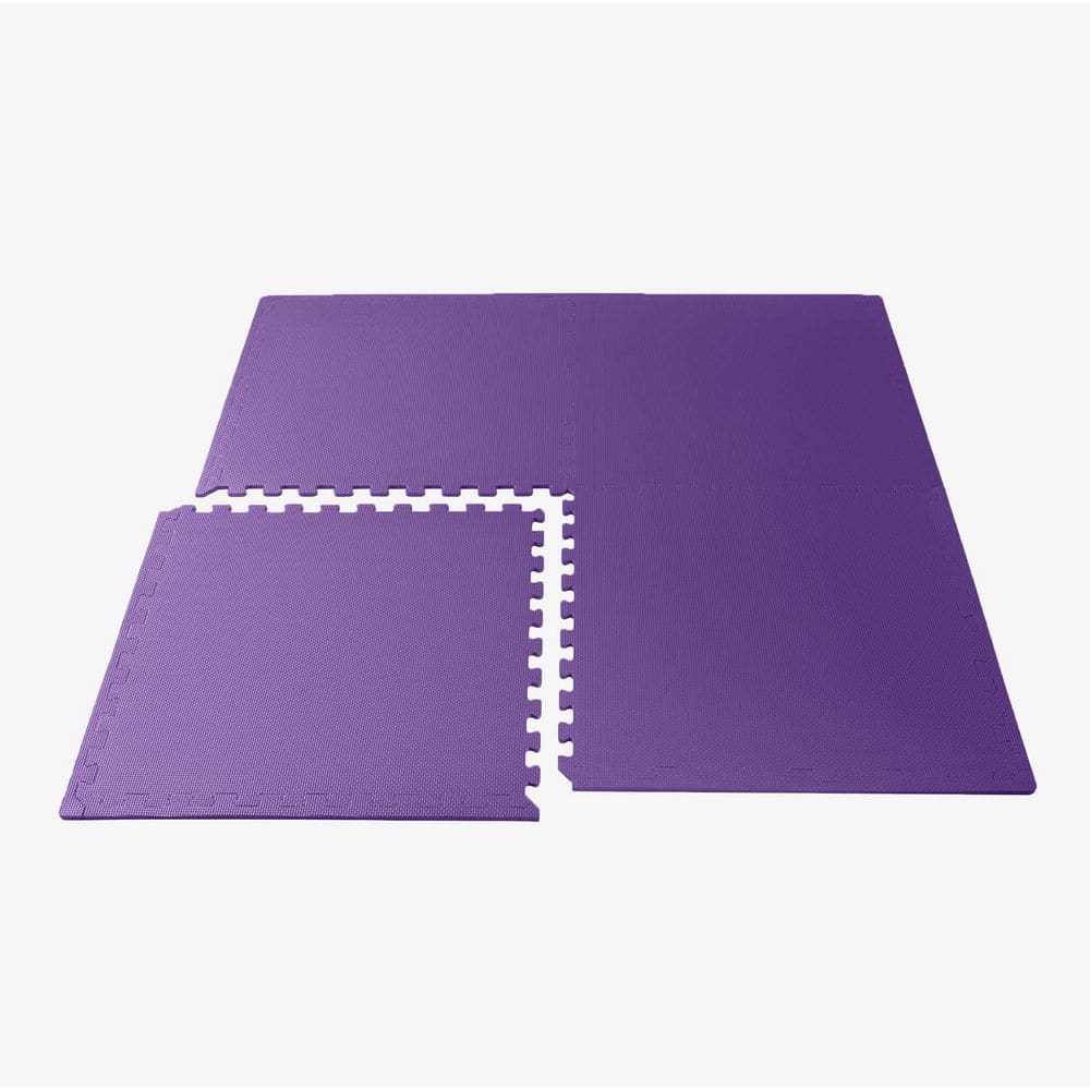 Purple 24 in. W x 24 in. L x 3/8 in. T Interlocking Foam Gym Flooring Mat (6 Tiles/Pack) (24 sq. ft. ) - Hercitys