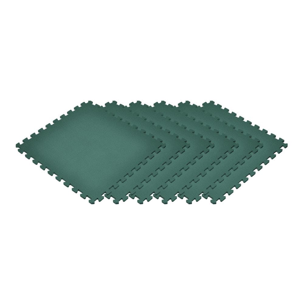 Dark Green 24 in. x 24 in. EVA Foam Non-Toxic Solid Color Interlocking Tile (36-Tile) - Hercitys