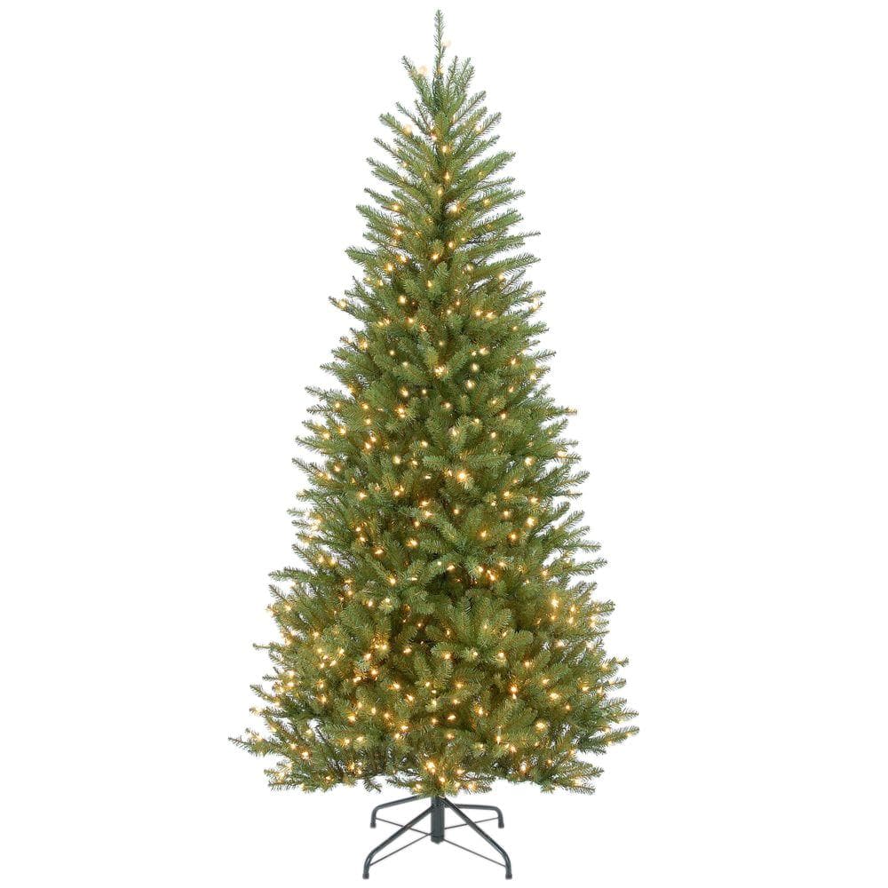 7-1/2 ft. Dunhill Slim Fir Hinged Artificial Christmas Tree with 600 Clear Lights - Hercitys
