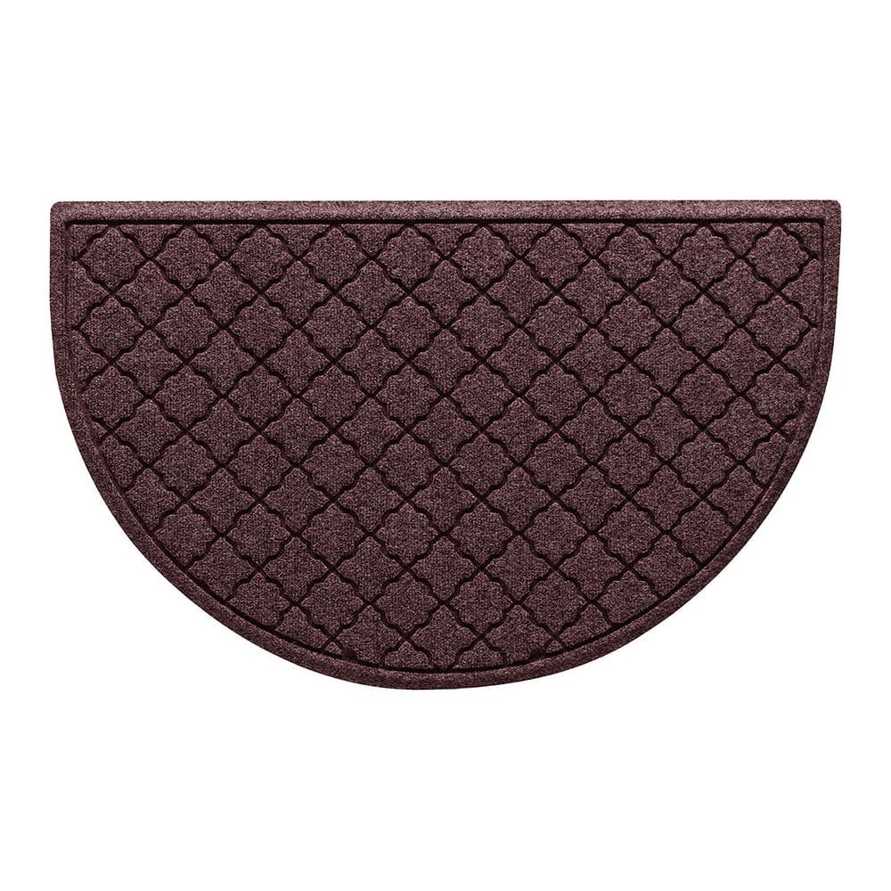 Waterhog Cordova 24 in. x 39 in. Half Round PET Polyester Indoor Outdoor Door Mat Bordeaux - Hercitys