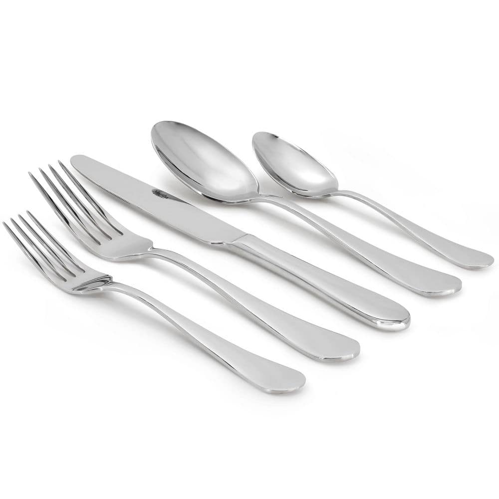 Alness 20 Piece Stainless Steel Flatware Set in Silver - Hercitys