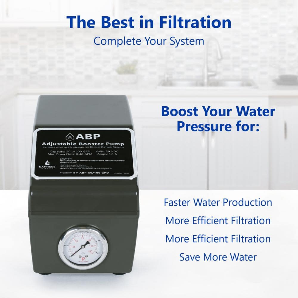 Adjustable Water Booster Pump – Reverse Osmosis Water Filtration System Pressure Booster Pump – 50-100 GPD - Hercitys