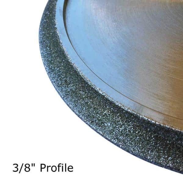 6 in. Electroplated Diamond Profile Wheels, Wet Only, 3/8 in. Demi Bullnose Profile, Continuous Rim, 5/8 in. Arbor - Hercitys