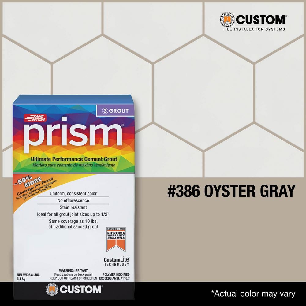Prism #386 Oyster Gray 17 lb. Ultimate Performance Grout - Hercitys
