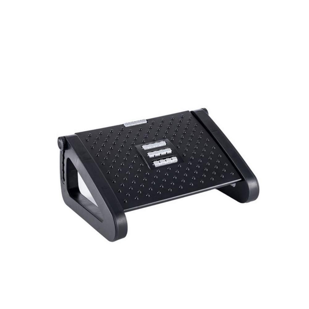 Black 6 Heights Adjustable Foot Rest with Massage Roller for Under Desk at Work - Hercitys