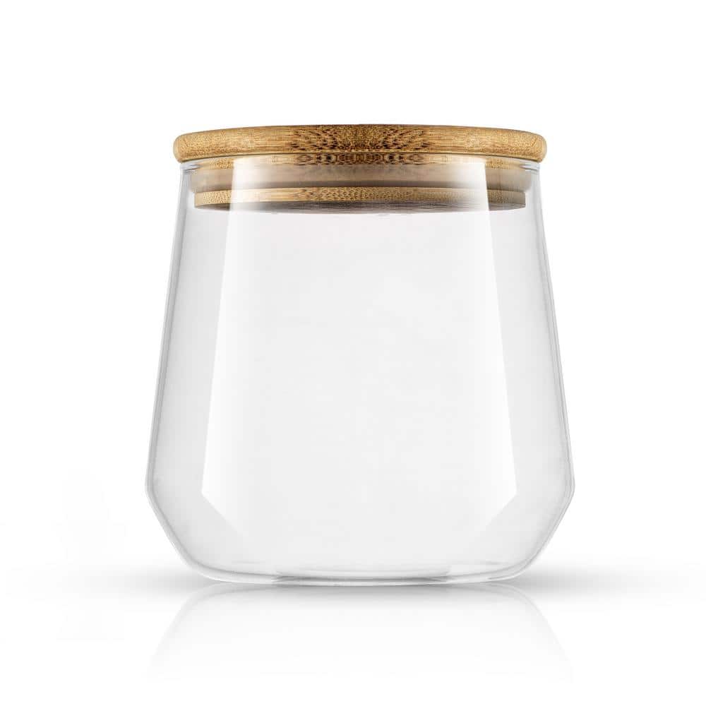 Joyful 31 oz. Large Glass Cookie Jar with Bamboo Lid - Hercitys