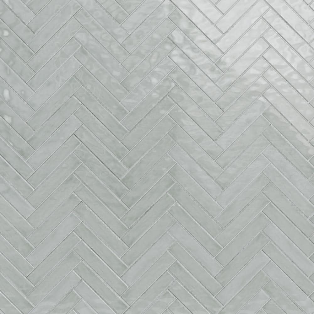 Newport Sage Gray 2 in. x 10 in. x 11mm Polished Ceramic Subway Wall Tile (40 pieces / 5.38 sq. ft. / Case) - Hercitys