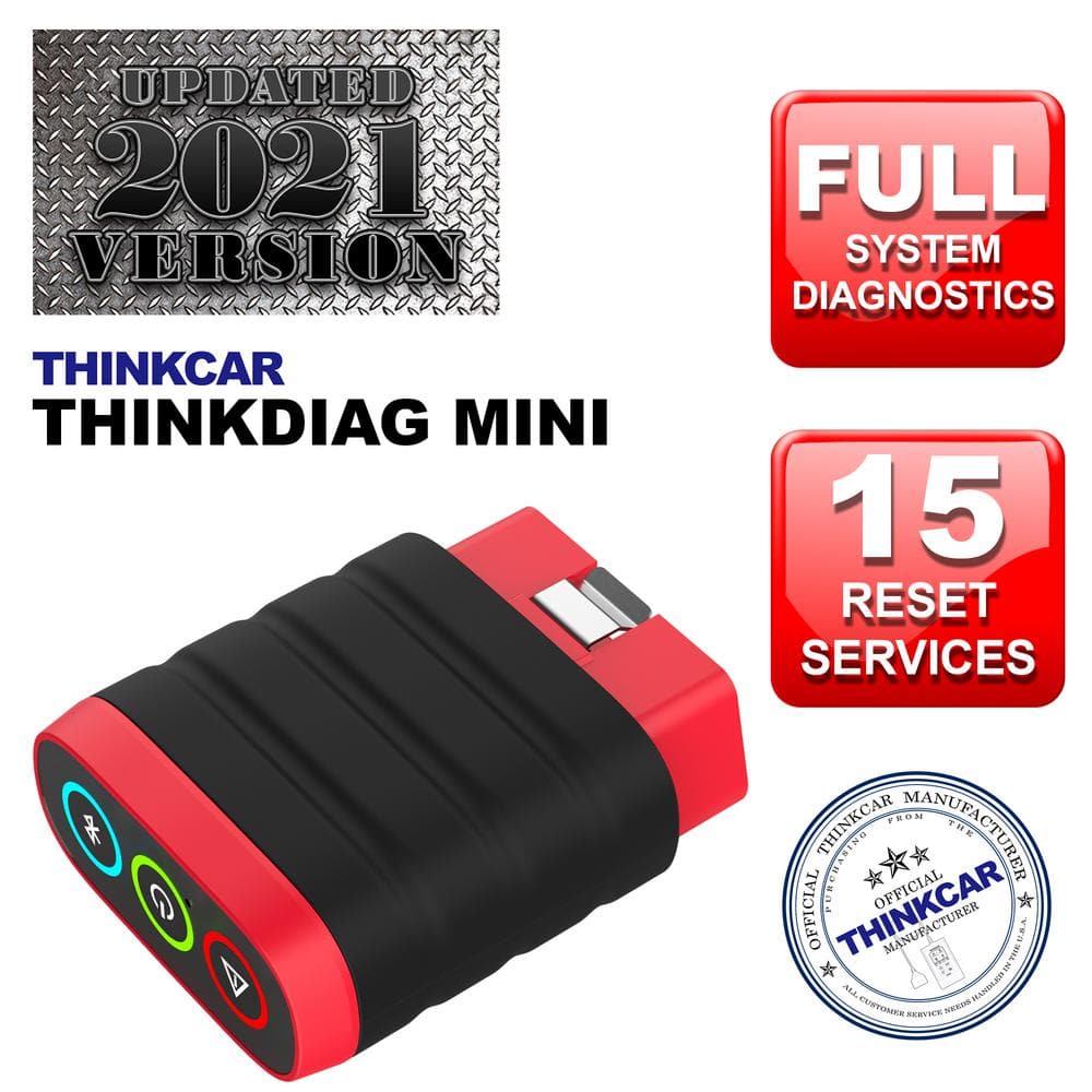 Thinkdiag Mini Bluetooth OBD2 Scanner, Full System Diagnostics with 15 Reset Functions, Auto VIN, DTC Lookup, Live Data - Hercitys