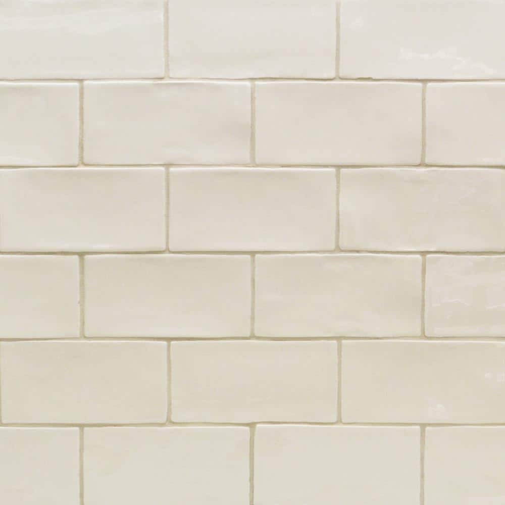 Catalina Vanilla 3 in. x 6 in. Polished Ceramic Subway Wall Tile (5.38 sq. ft./case) - Hercitys