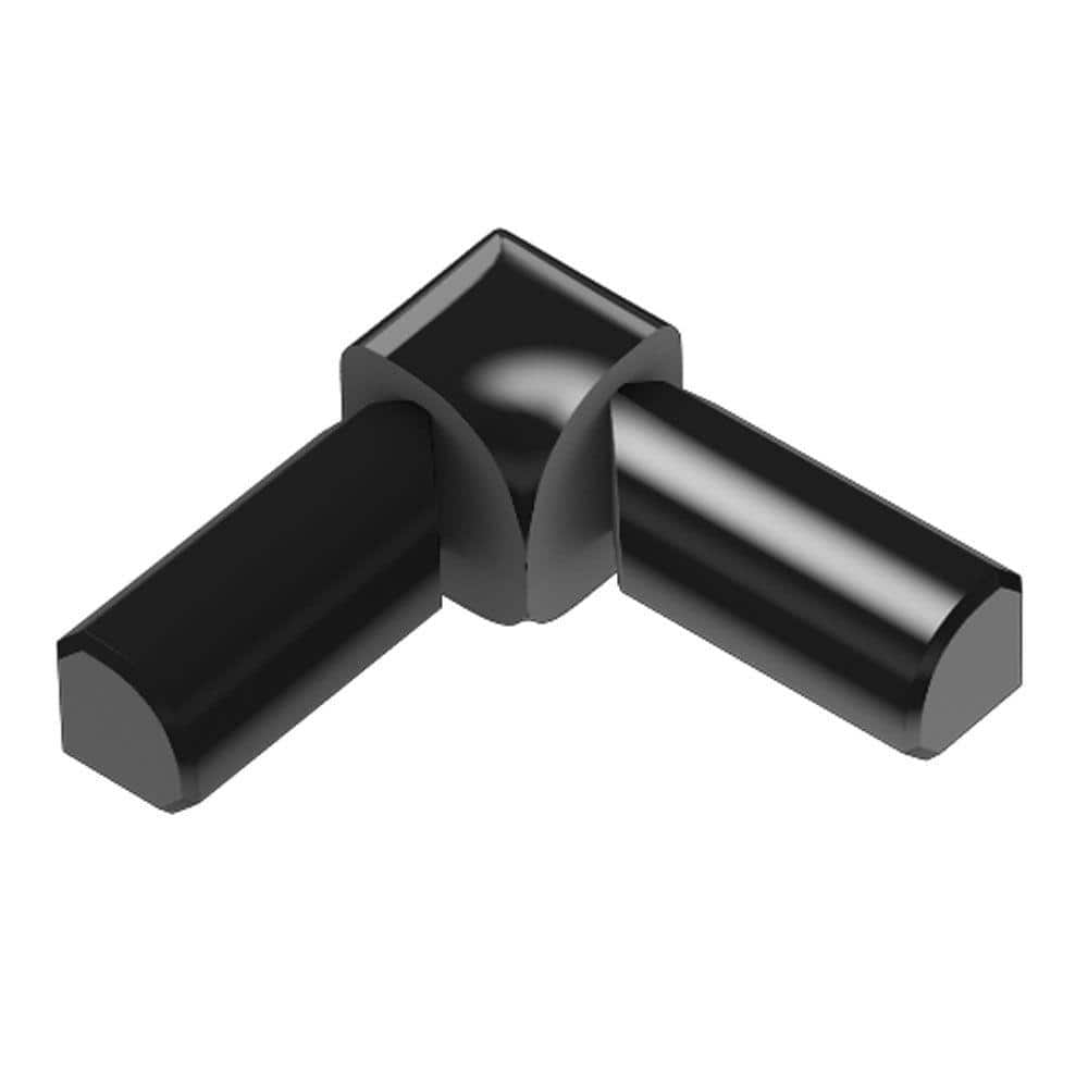 Rondec Bright Black Anodized Aluminum 5/16 in. x 1 in. Metal 90° Double-Leg Inside Corner - Hercitys