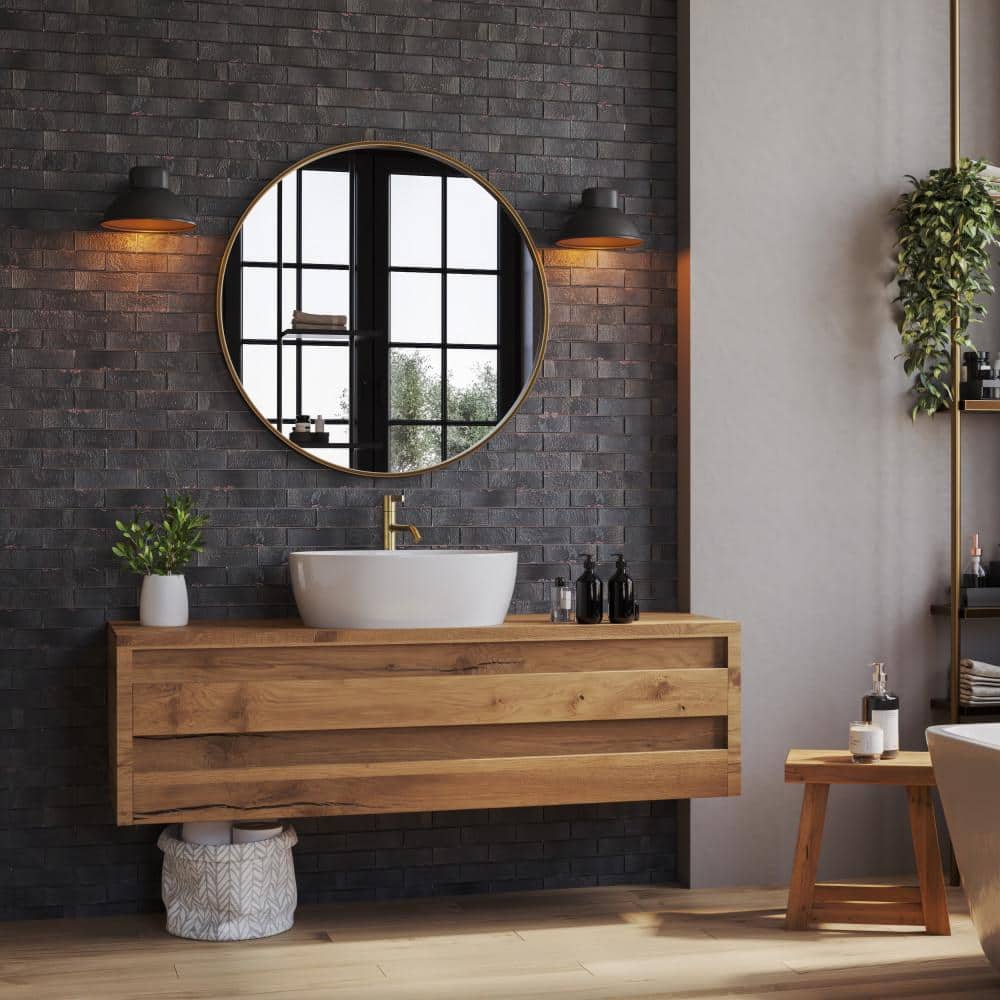 Sequoia Nero 2-1/2 in. x 9-7/8 in. Ceramic Wall Tile (5.76 sq. ft./Case) - Hercitys