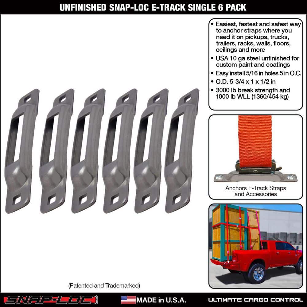 E-Track Single Strap Anchor Unfinished (6-Pack) - Hercitys