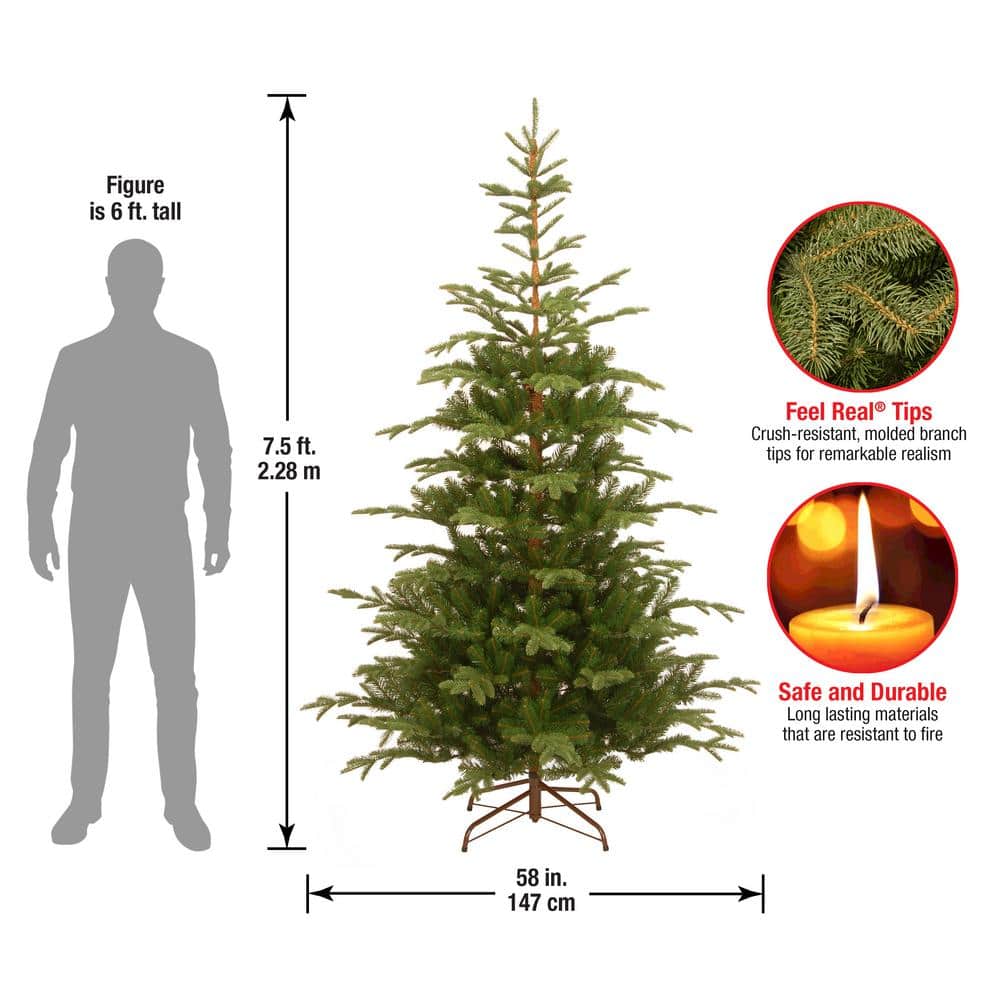 7-1/2 ft. Feel Real Norwegian Spruce Hinged Artificial Christmas Tree - Hercitys