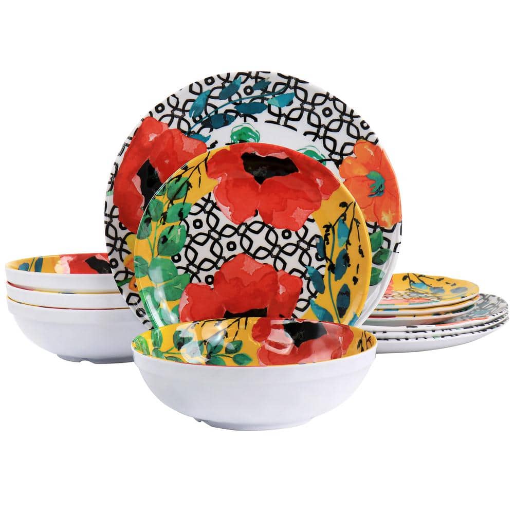 Grace 12 Piece Melamine Dinnerware Set - Hercitys