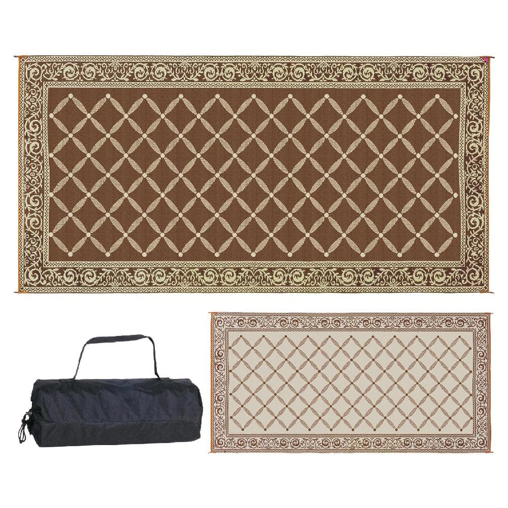 9 ft. x 18 ft. Reversible Mat – Classic Brown/Beige - Hercitys