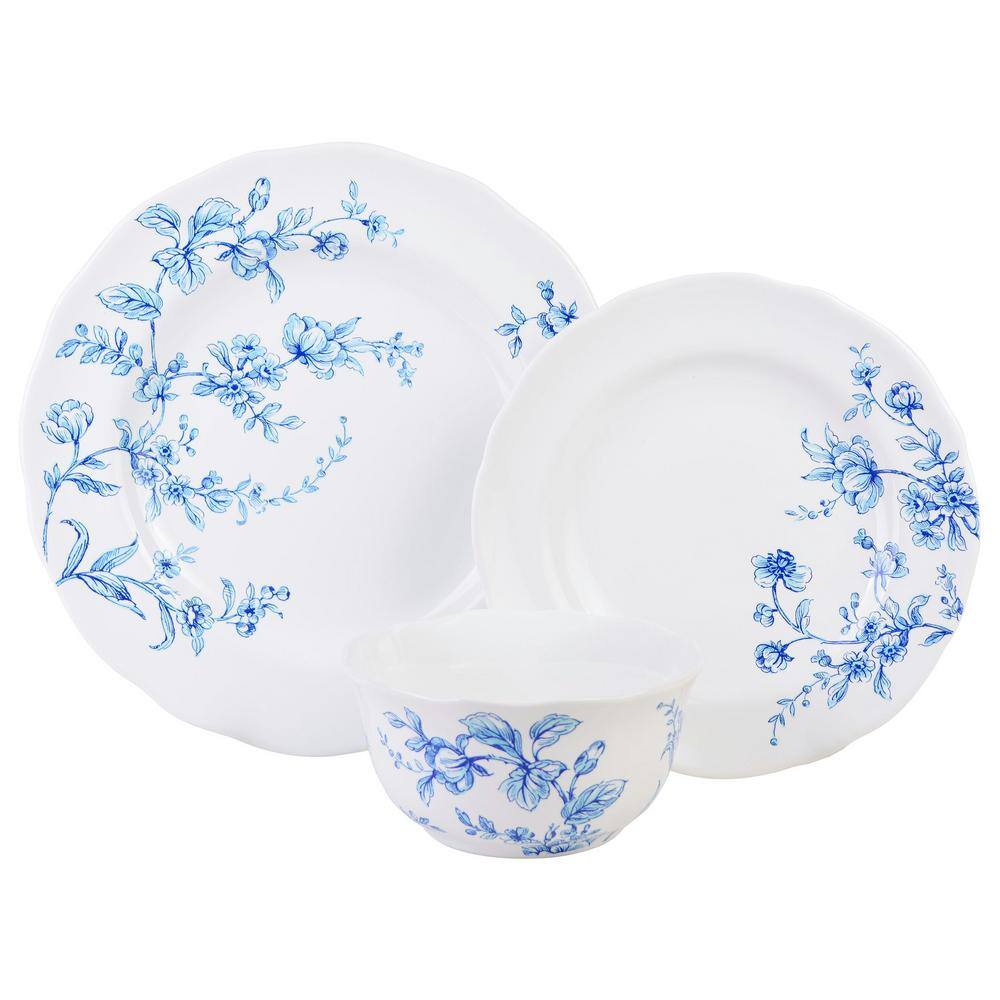 Bellamy Blue Porcelain 12-Pieces Dinnerware Set - Hercitys