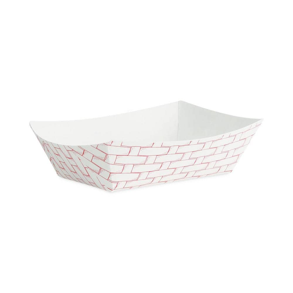 Red/White Paper Food Baskets, 0.5 lb Capacity (1000-Pack) - Hercitys