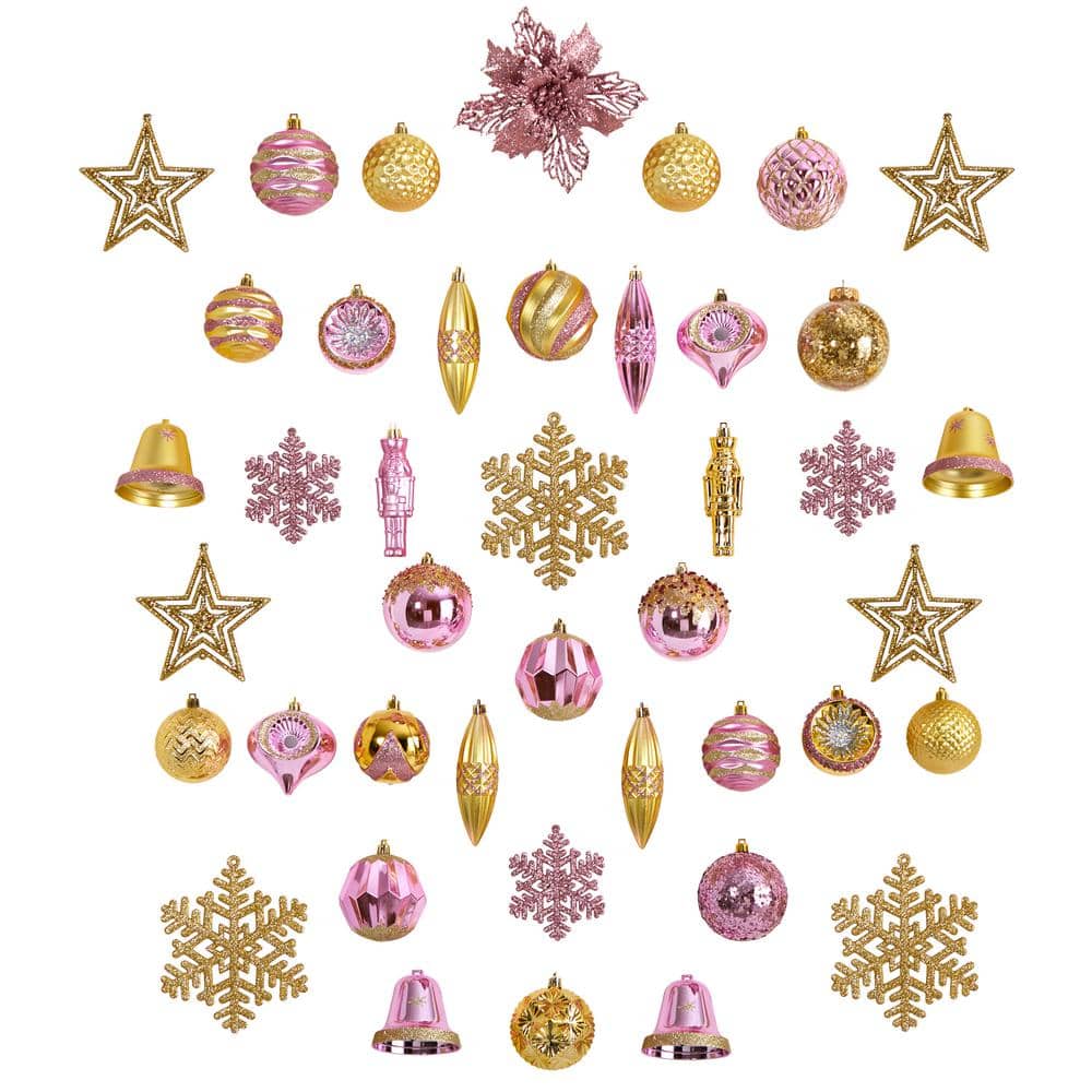 Holiday Deluxe 4.5 in. Multicolor Shatterproof Assorted Ornaments (70-Pack) - Hercitys
