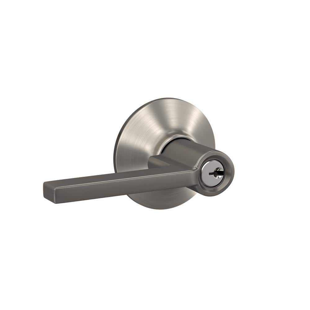 Latitude Satin Nickel Classic Keyed Entry Door Handle - Hercitys