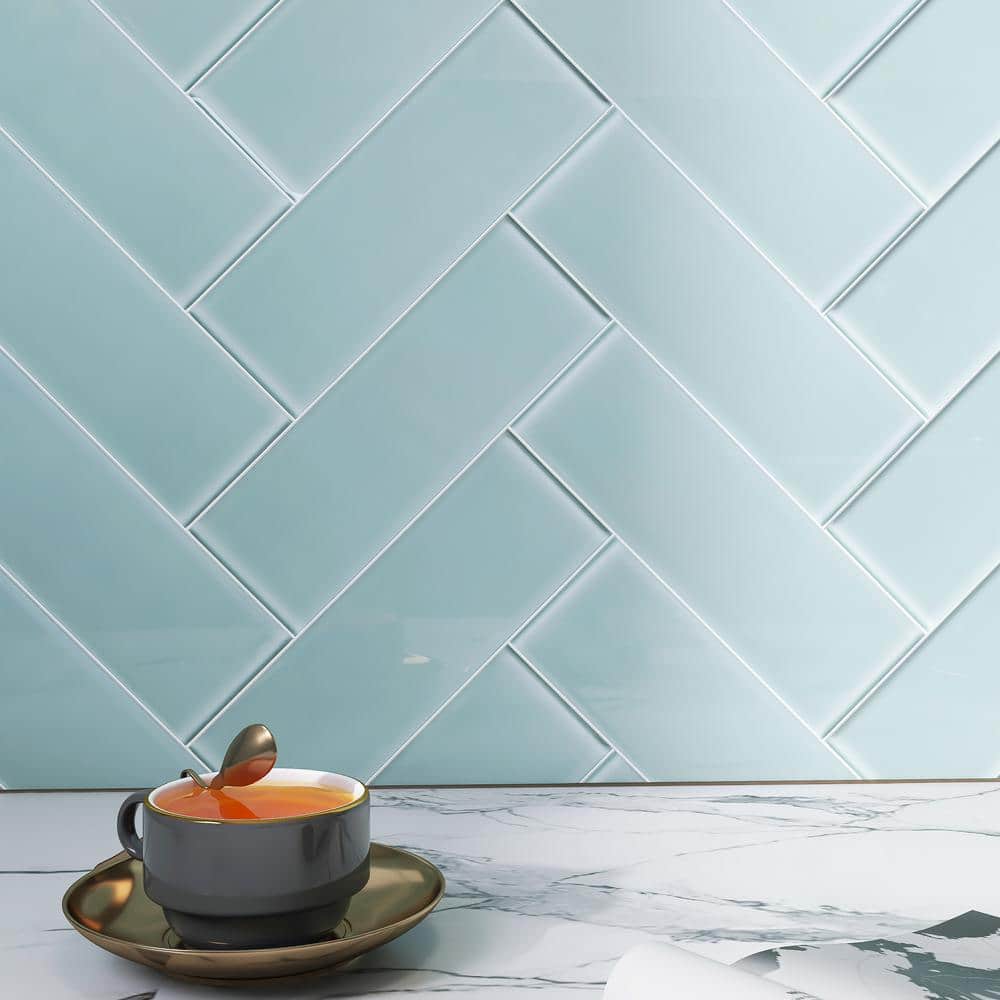 Crystile Light Gray 4 in. X 12 in. Glossy Glass Subway Tile (10 sq. ft./Case) - Hercitys