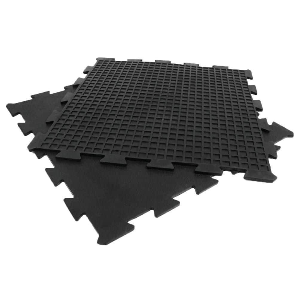 Armor-Lock 3/8 in. T x 24 in. W x 24 in. L Interlocking Rubber Tiles (16 sq. ft.) (4-Pack) - Hercitys