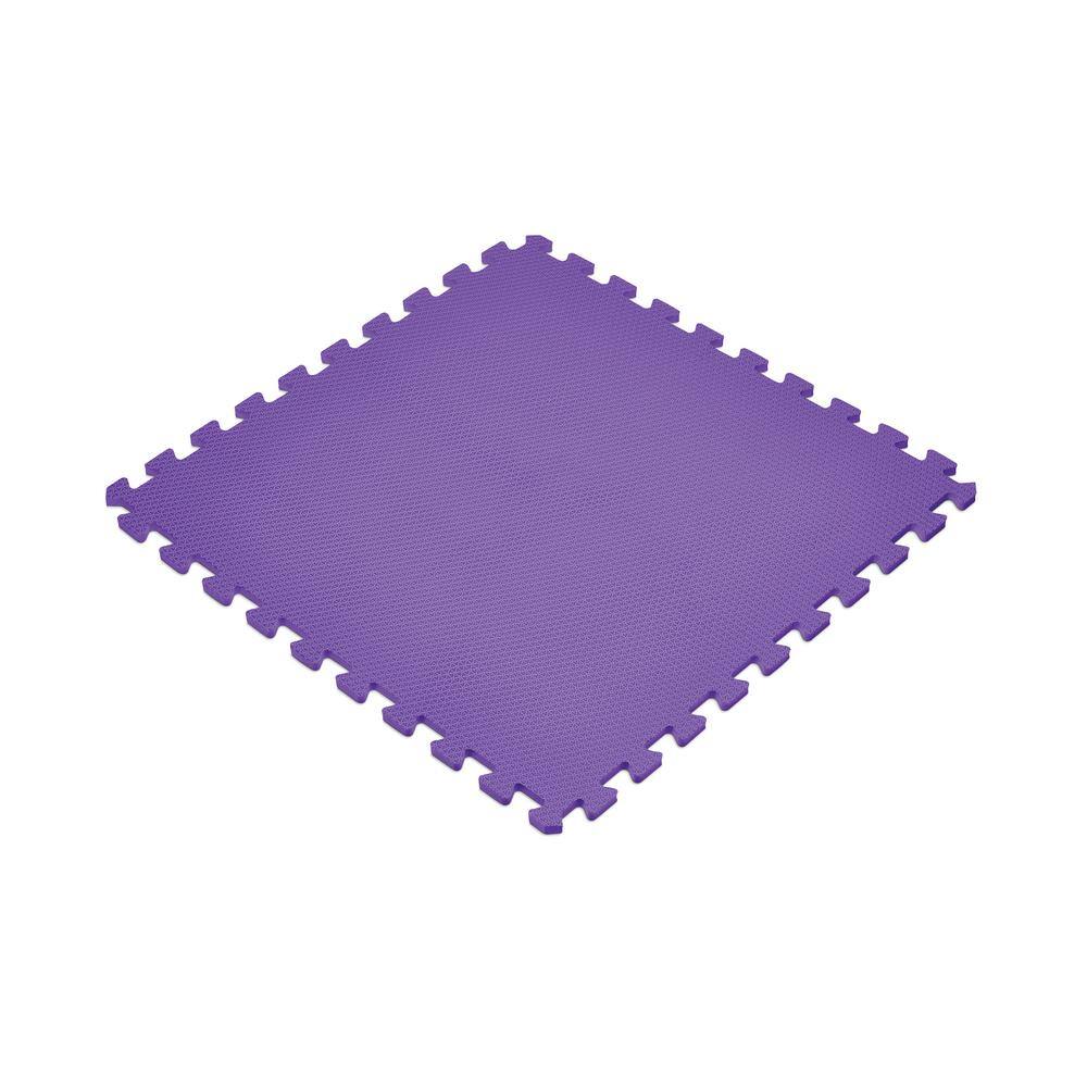Purple 24 in. x 24 in. EVA Foam Non-Toxic Solid Color Interlocking Tiles (96 sq. ft. – 24 tiles) - Hercitys