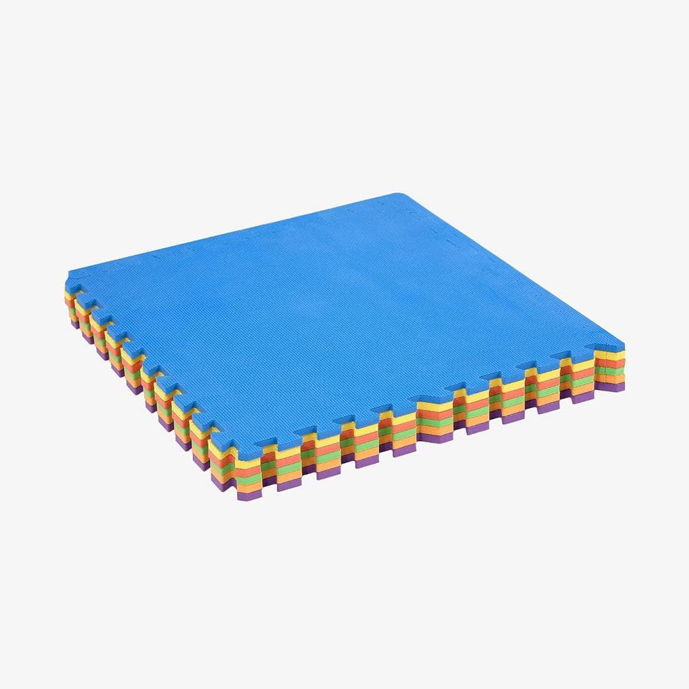 Rainbow Play Mats 24 in. W x 24 in. L x 1/2 in. T Soft EVA Foam Rubber (24 Tiles/96 sq. ft.) - Hercitys
