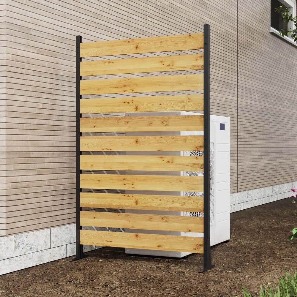 72 in. Wood Garden Fence for Pool Equipment & Trash Can Enclosures, Cedar Wood Privacy Screen, Air Conditioner Fence - Hercitys