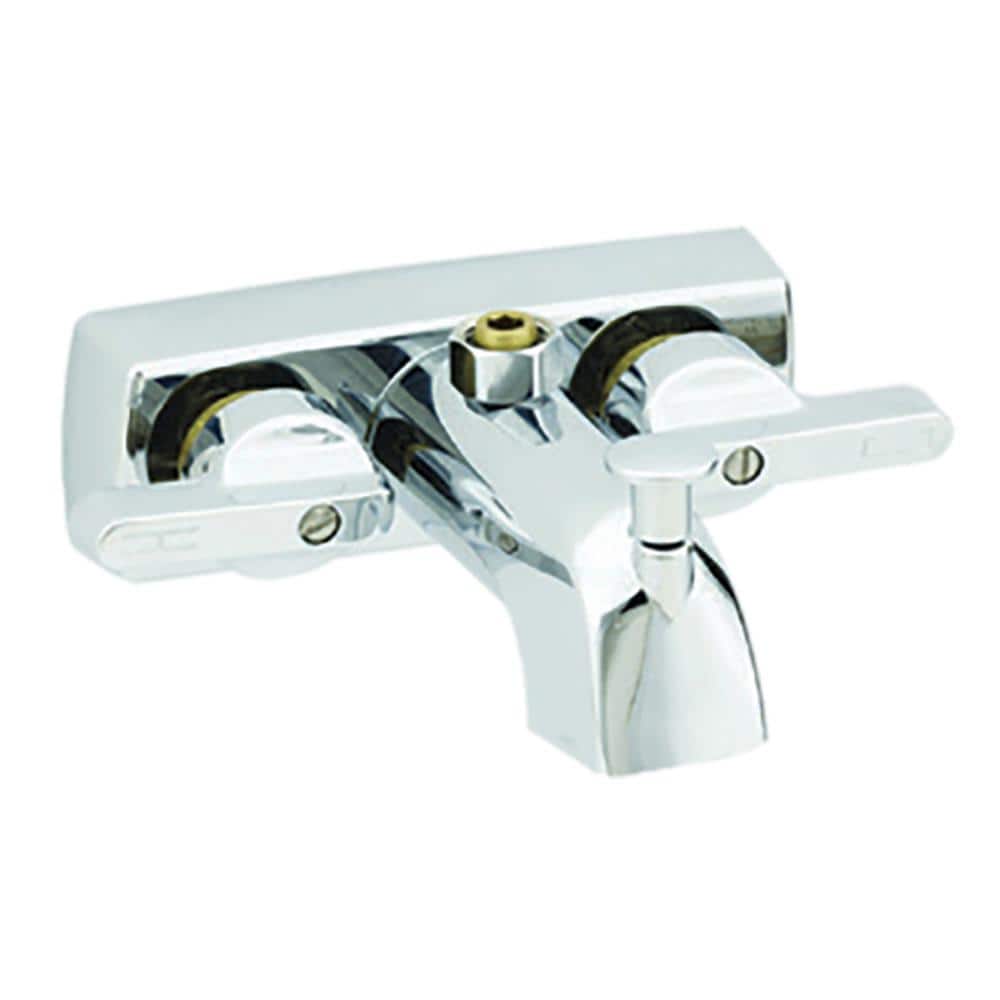 RV Tub/Shower Diverter with Lever Handles, Rise Adapter and Brass Stems – 3-3/8 in. On-Center, Chrome - Hercitys