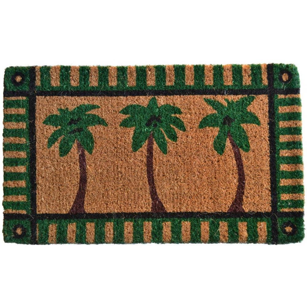Multi-Colored 30 in. x 18 in. Coir Non-Slip Indoor/Outdoor Door Mat - Hercitys