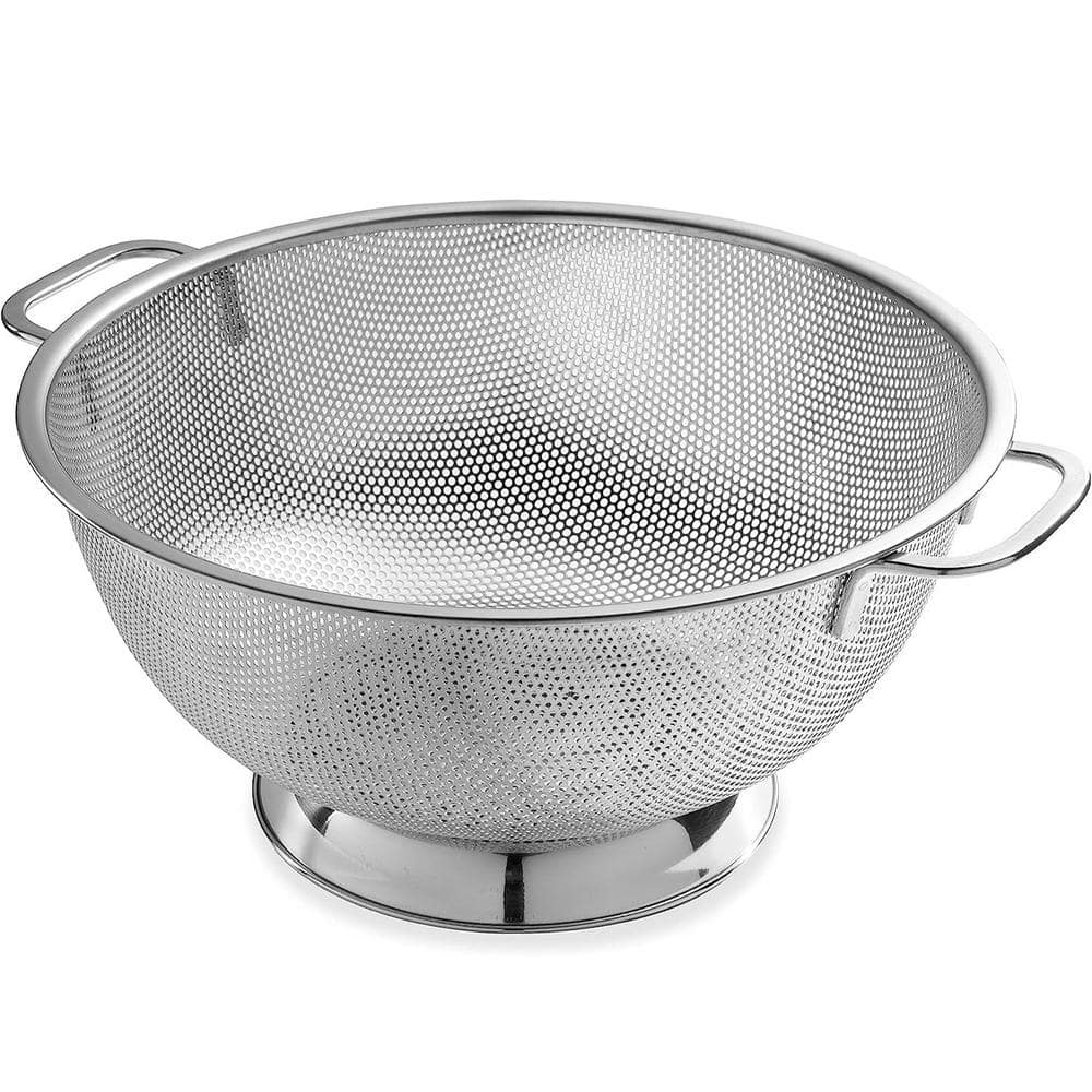 Stainless Steel Colander Bowl with Handle Pasta, Spaghetti, Fruit, Kitchen Food Strainer Basket, Pot Drainer for Cooking - Hercitys