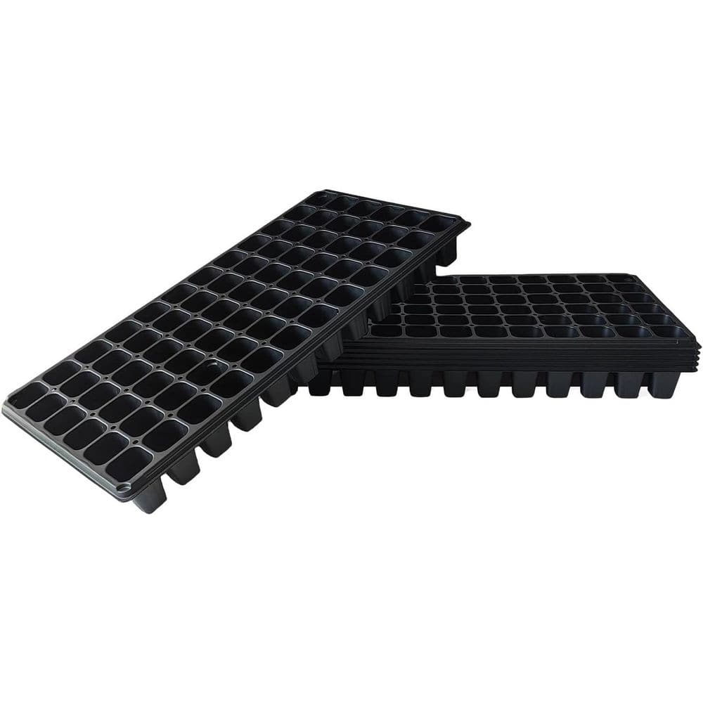 Deep 72 Cell Seedling Trays Thick Durable Plug Tray for 1020 Flat Trays Germination 21.25 in. x11 in. x 2.36 in. 10-Pack - Hercitys