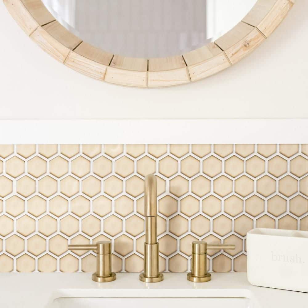 Hudson Due 2″ Hex Caffe 10-7/8 in. x 12-5/8 in. Porcelain Mosaic Tile (9.7 sq. ft./Case) - Hercitys