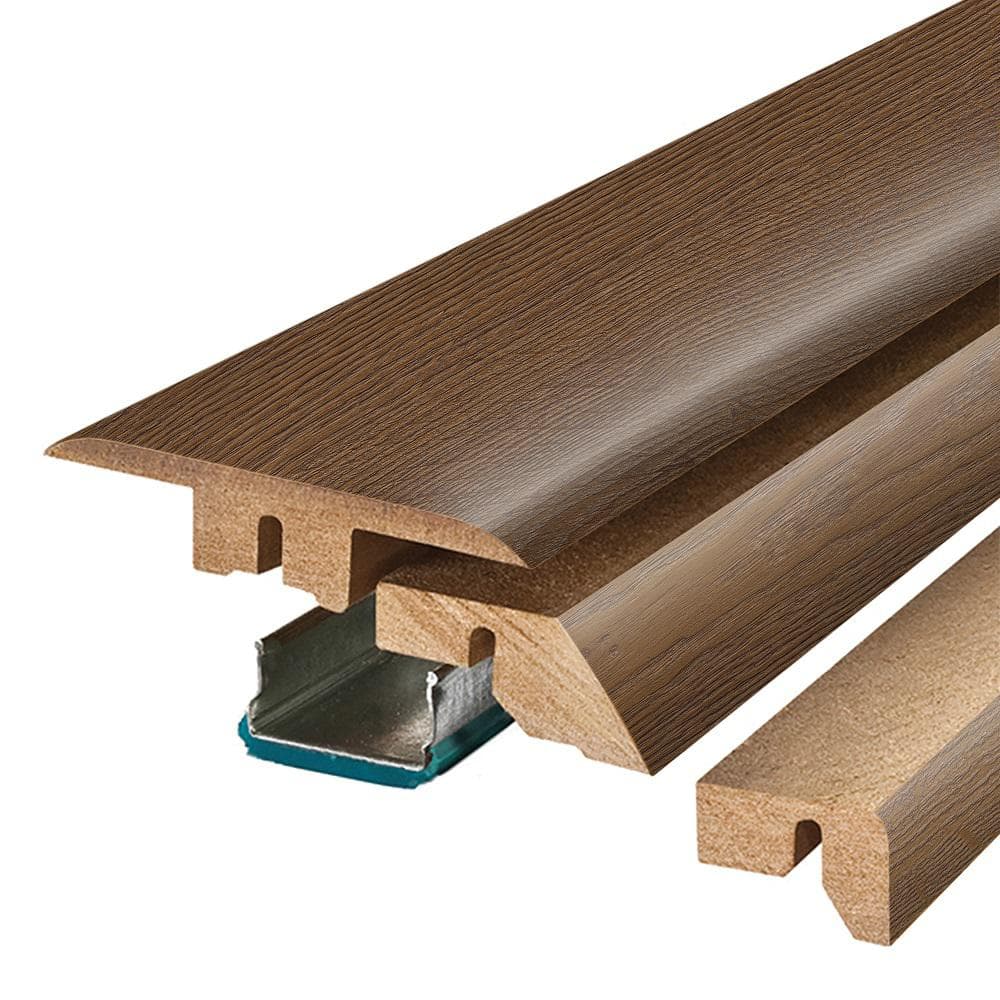 Coco Twilight 0.75 in. T x 2.37 in. W x 78.7 in. L Textured Wood Look Laminate Moulding/Trim 4 in 1 Molding - Hercitys