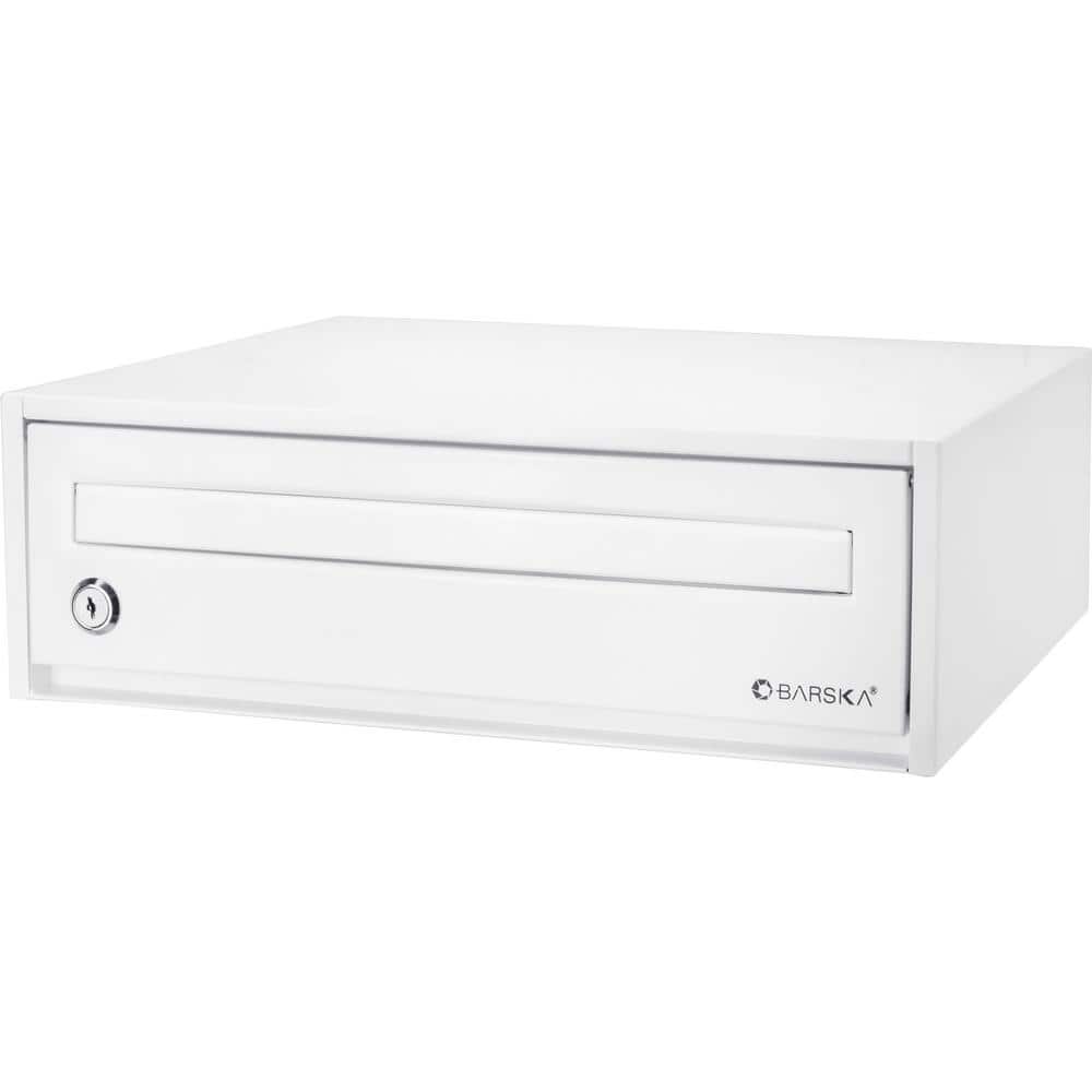 Desktop Drop Box with Key Lock, White - Hercitys