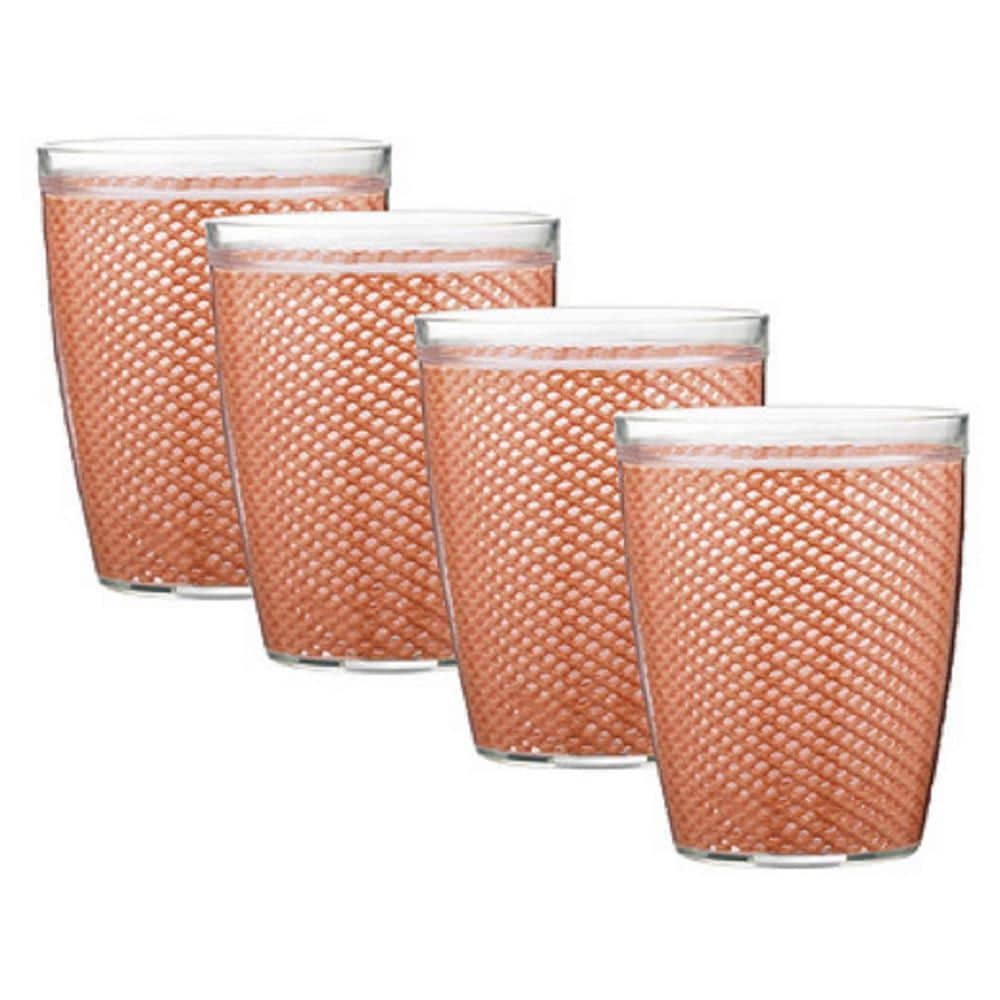 Fishnet 14 oz. Toffee Insulated Drinkware (Set of 4) - Hercitys
