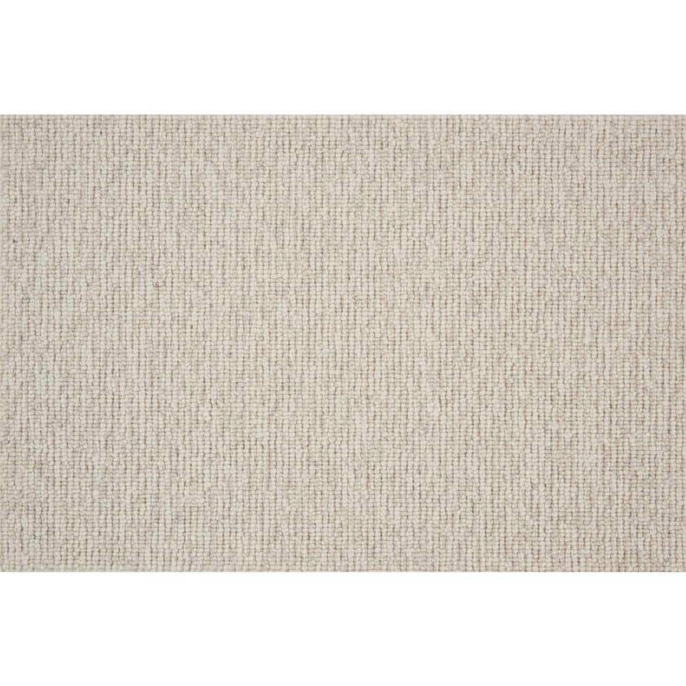 Tidal Tweed Stone Gray 13.2 ft. 39.23 oz. Wool Loop Installed Carpet - Hercitys