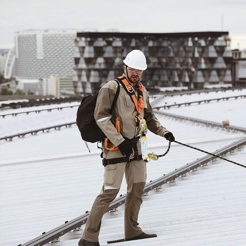 Vertical Lifeline Assembly 100ft Polyester Roofing Rope with Rope Grab Snap Hooks Shock Absorber Fall Protection - Hercitys