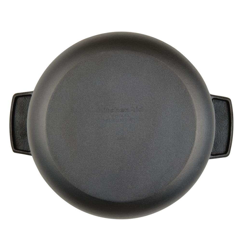 Seasoned Cast Iron 6 qt. Round Cast Iron Dutch Oven in Black with Lid - Hercitys