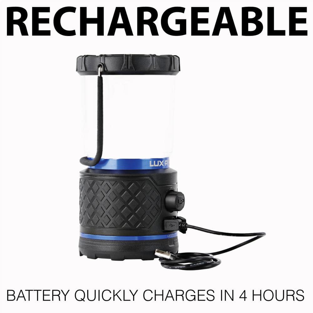 Rechargeable Dual Battery 360° Rugged LED Lantern with Diffused Lens, Power Bank and TackGrip - Hercitys