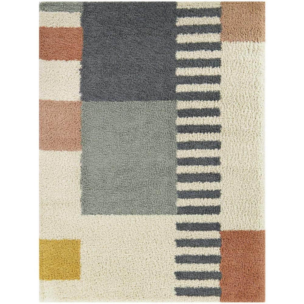 Morant Cream 5 ft. x 7 ft. Geometric Area Rug - Hercitys