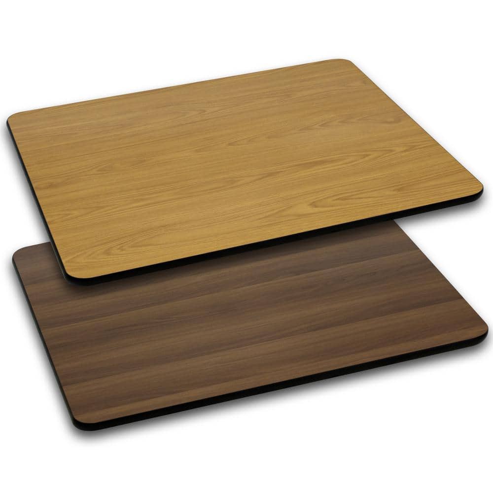 Glenbrook 30 in.  x 48 in.  Natural or Walnut Reversible Laminate Rectangle Table Top - Hercitys