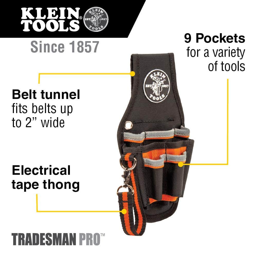 Tradesman Pro 5-1/2 in. 9-Pocket Small Tool Holster in Black - Hercitys