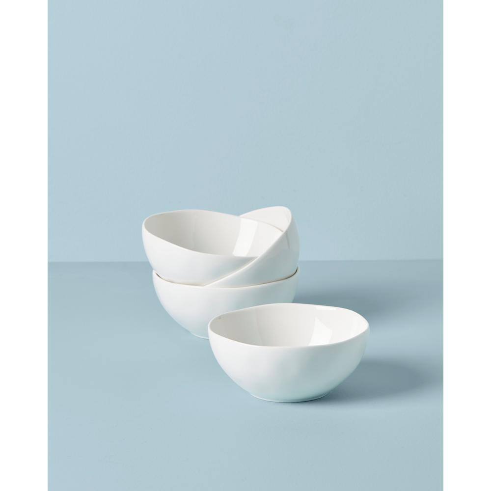 Bay Colors White 20 fl. oz. White Bone China Bowl (Set of 4) - Hercitys