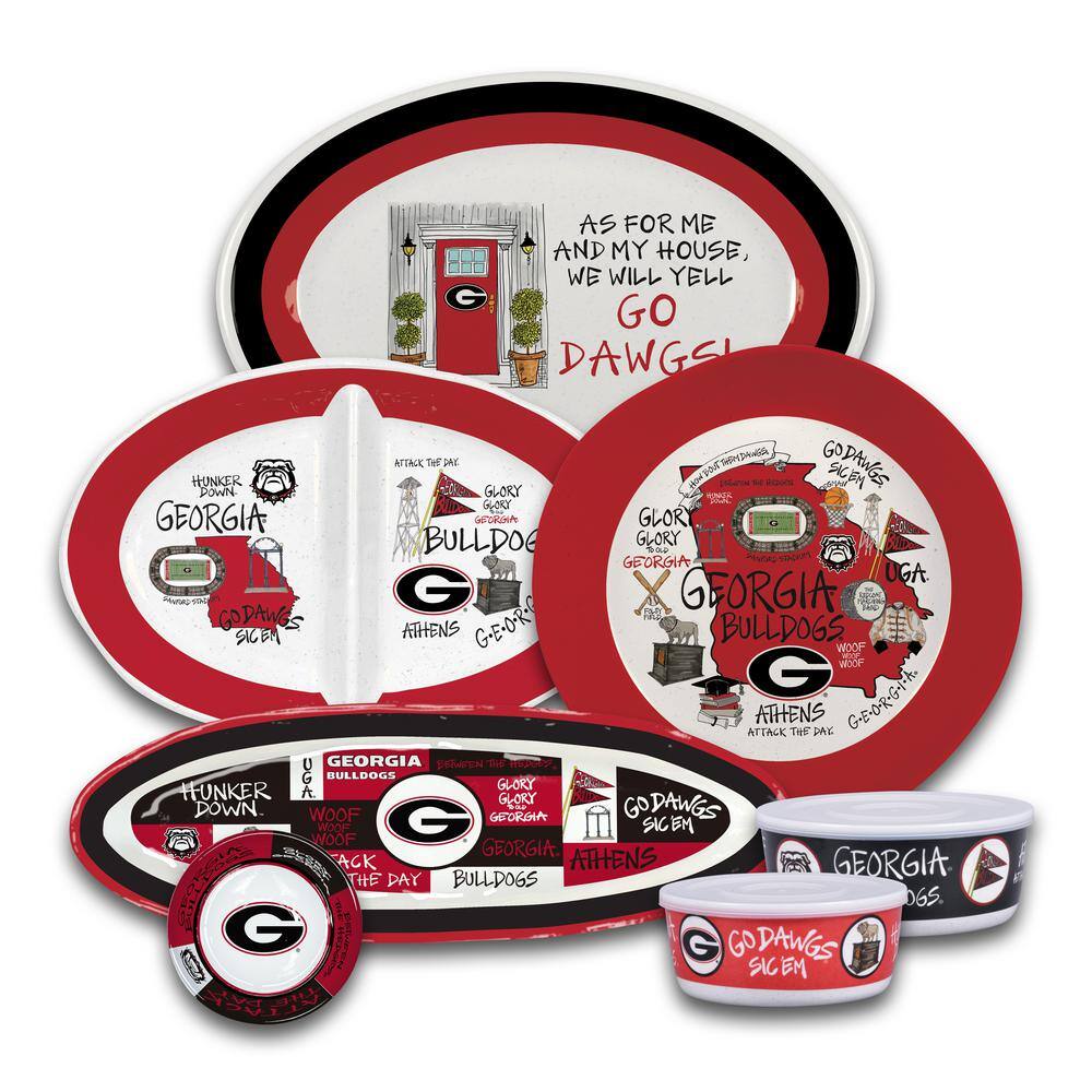 University of Georgia UGA As for Me 18 in. Assorted Colors Oval Melamine Platter - Hercitys