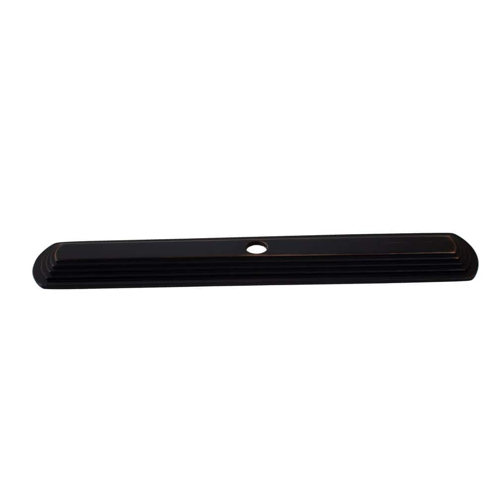 6 in. Oil Rubbed Bronze Narrow Rounded Rectangle Knob Cabinet Backplates (10-Pack) - Hercitys