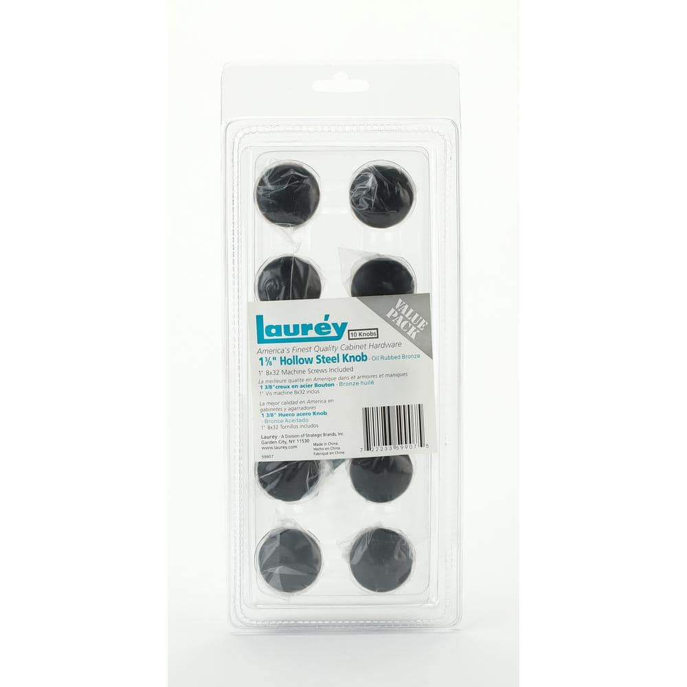 Steel Hollow 1-3/8 in. Oil Rubbed Bronze Round Cabinet Knob - Hercitys