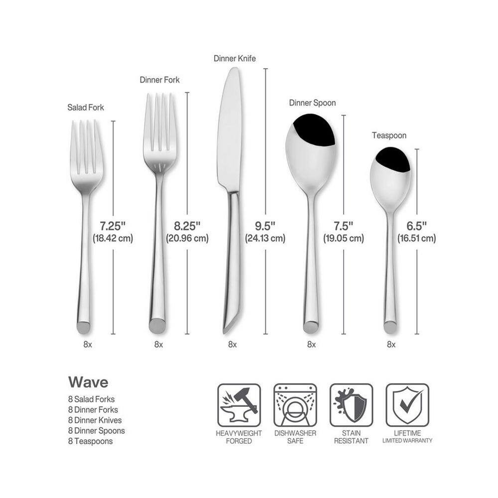 Wave Forged 20-Piece Flatware Set (Service for 4) - Hercitys